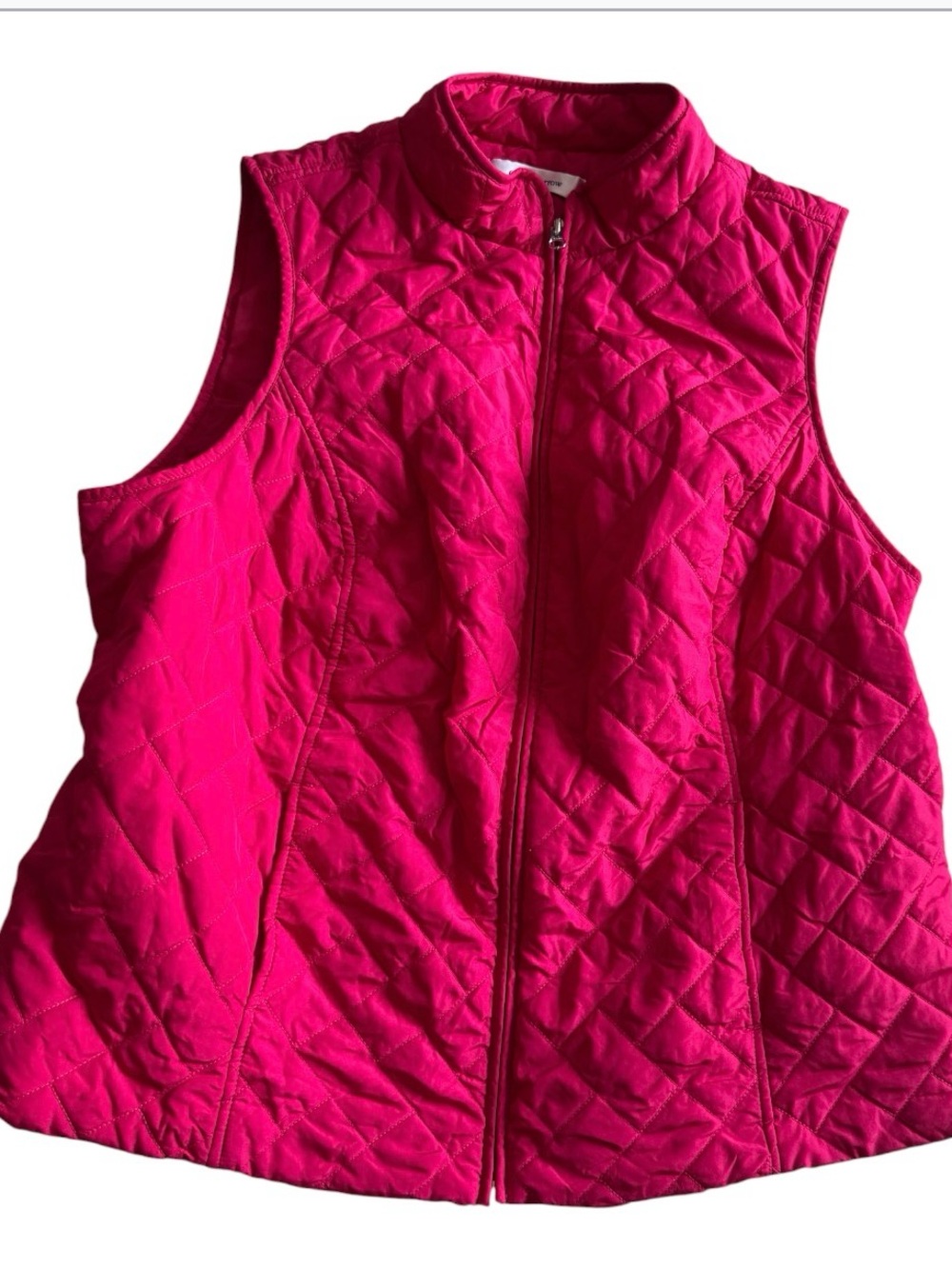 Croft & Barrow Quilted Sleeveless Vest - Hot Pink